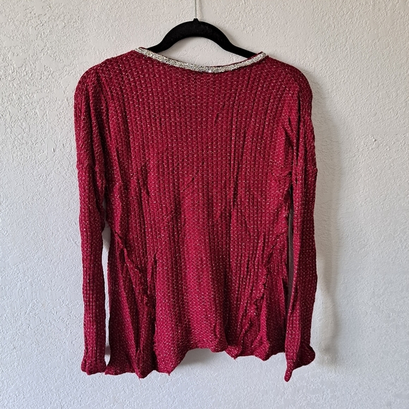 Juicy Couture Magenta V-Neck Long Sleeve top - Picture 6 of 7